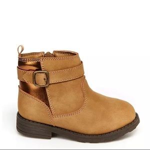 EUC Like New Carter’s Toddler Girl’s Aileen Camel Brown Metallic Ankle Boots (6)